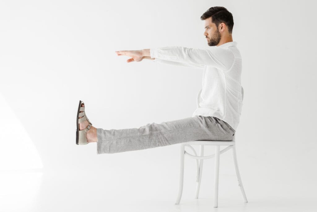 Seated Leg Lifts exercise from desk