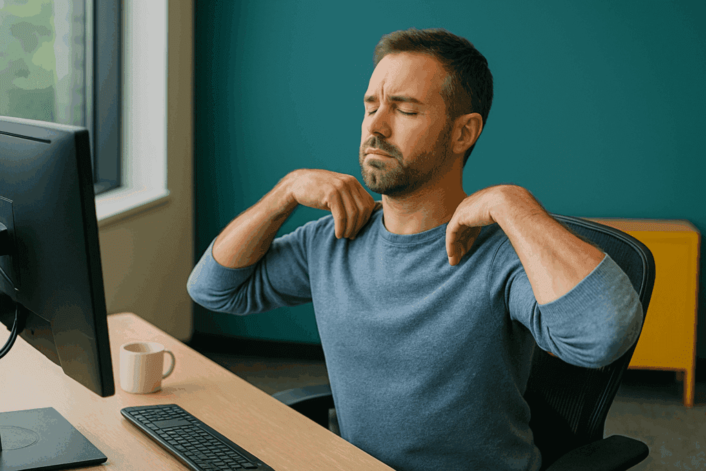 shoulder rolls from desk exercises