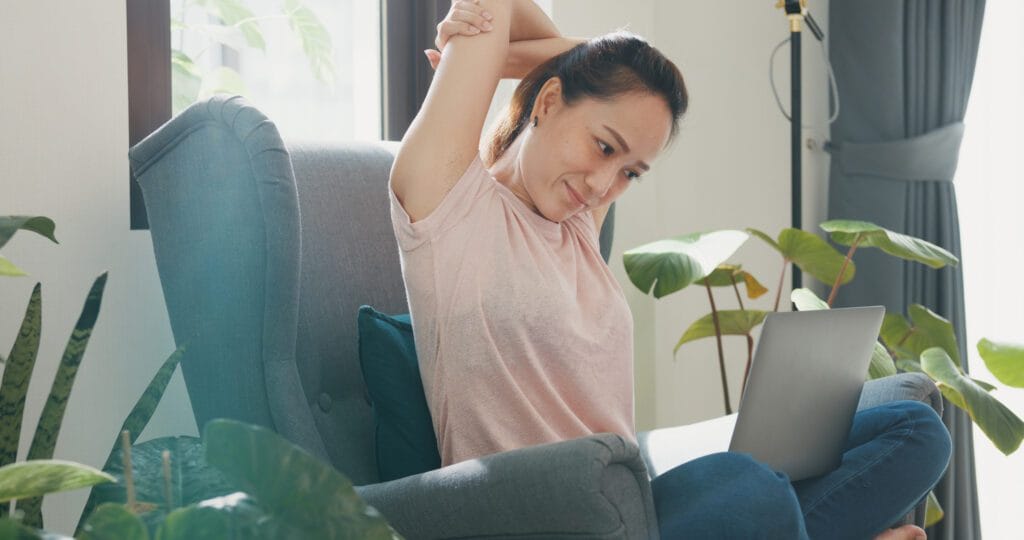 neck tilts and turns exercise from desk